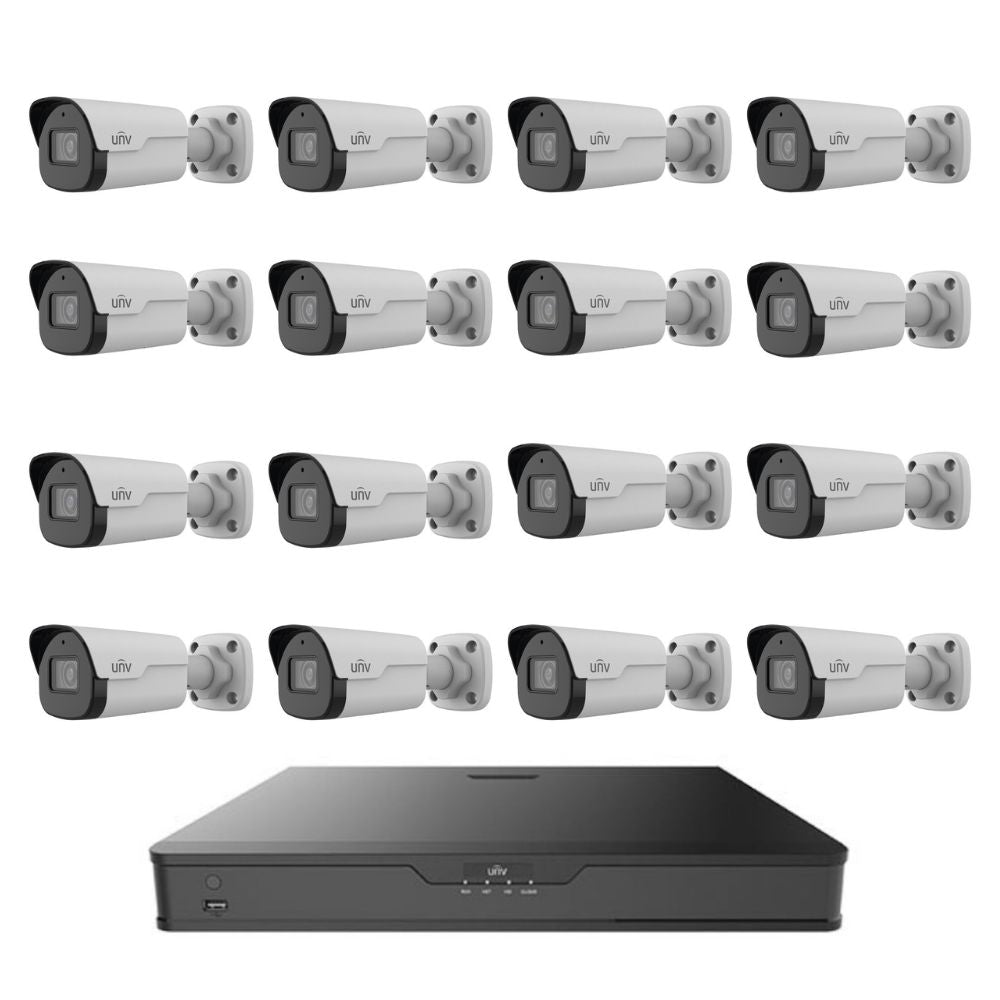 UNV 16 Channel IP Security Camera System with 4MP HD Cameras 4MPB1628