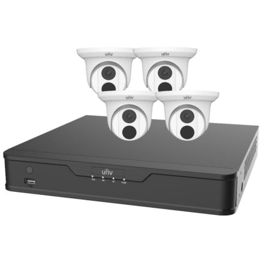 UNV 4-Channel IP Security Camera System with 4MP HD Cameras EK-S31P4T44T1
