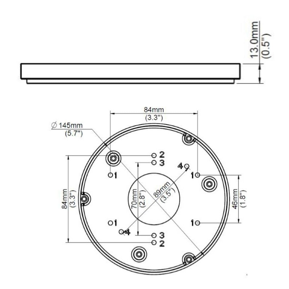 UNV 4-inch Fixed Dome Electric-box Transfer Plate TR-SM04-IN