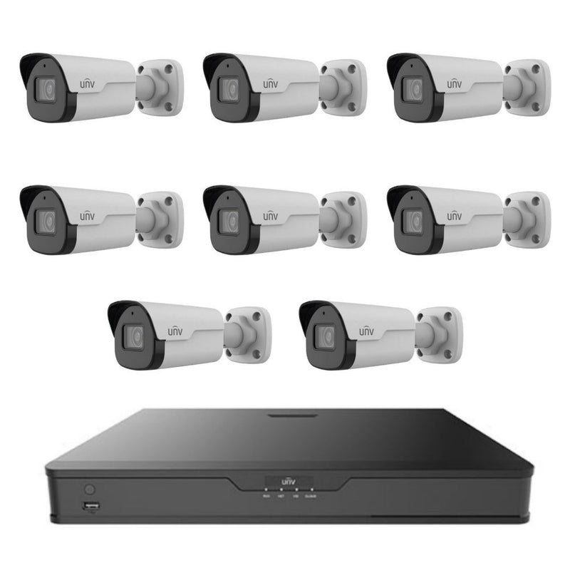 UNV 8 Channel IP Security Camera System with LED and Alarm 4MPBLED828