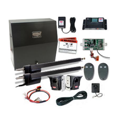 USAutomatic Ranger HD II AC Charged Dual Swing Gate Opener Kit 020521 with Metal Enclosure Upgrade