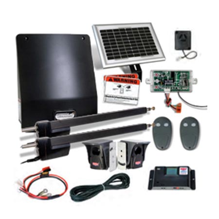 USAutomatic Ranger HD II SOLAR Charged Dual Swing Gate Opener Kit 020519 with Standar Plastic Enclosure