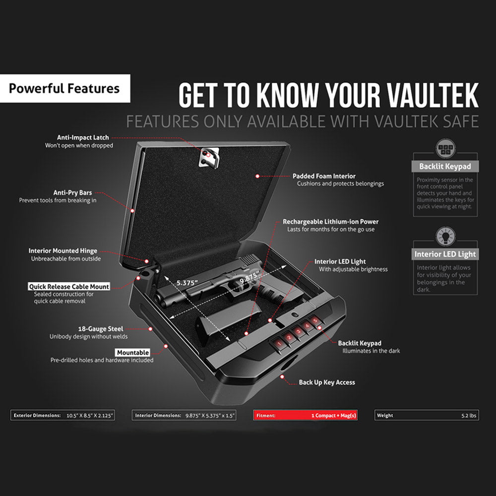 Vaultek 10 Series Essential VE10-WT | All Security Equipment