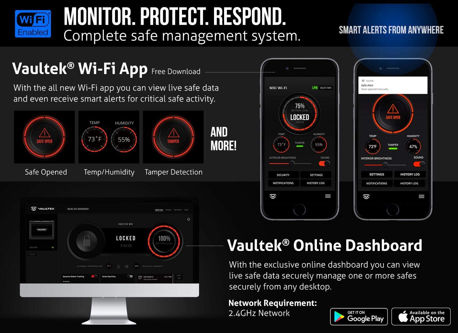 Vaultek Biometric WiFi MX Black NMXi-BK | All Security Equipment