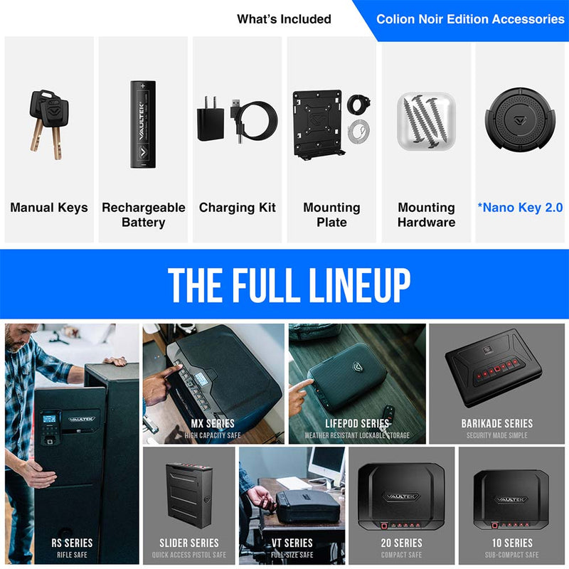 Vaultek Colion Noir Edition Biometric and Bluetooth 2.0 Slider Safe