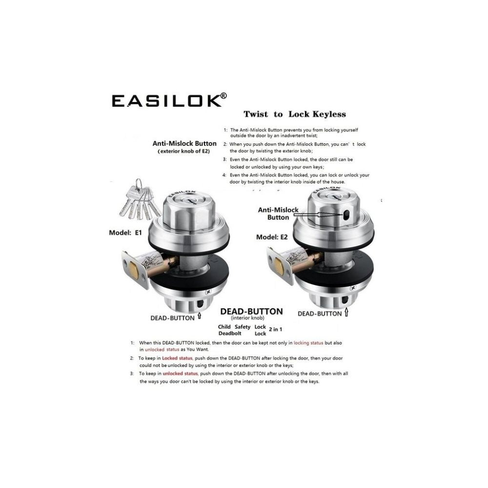 Easilok Single-Lock (Brass) E2-Bright Brass | All Security Equipment